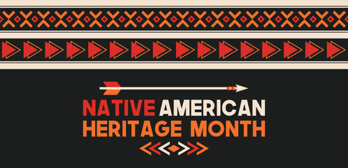 Wall Mural - Native American Heritage month. Vector banner, poster, card. National native American heritage month.
