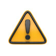 © Black - 3D red triangle warning sign with an exclamation mark, symbolizing caution, danger, attention, hazard, risk, or error. Represents security and safety. PNG icon illustration. Graphic design element.
