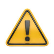 © Black - 3D red triangle warning sign with an exclamation mark, symbolizing caution, danger, attention, hazard, risk, or error. Represents security and safety. PNG icon illustration. Graphic design element.