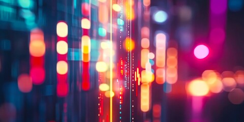 Wall Mural - vibrant abstract lights create a captivating digital landscape. this colorful image reflects modern 