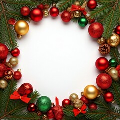 Wall Mural - christmas wreath with balls