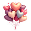 © Wuttichai - Heart shaped balloons float in celebration of love, symbolizing joy and connection for all to cherish and enjoy, digital painting of conceptual art concept.