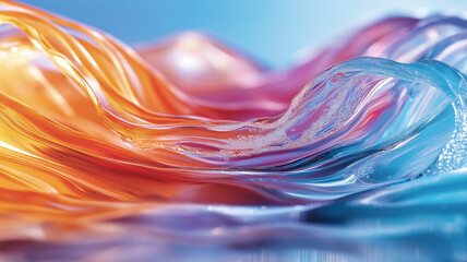 Vibrant waves of colorful liquid create mesmerizing visual effect