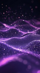 Poster - Mystical purple waves of light swirl through the dark cosmos, creating a dreamy atmosphere