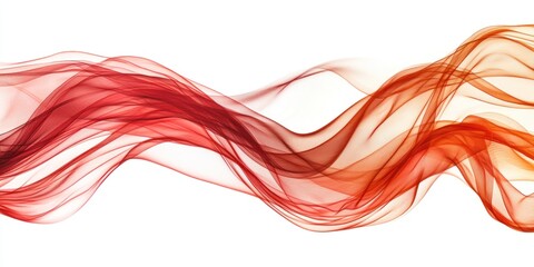 Poster - Abstract Red and Orange Wavy Fabric Against White Background