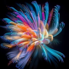 Wall Mural - vibrant abstract art illustration featuring colorful bursts of light. the creative design showcases 