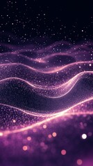 Poster - Mystical purple waves of light swirl through the dark cosmos, creating a dreamy atmosphere