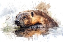 ビーバーの水彩イラスト 無料画像 - Public Domain Pictures