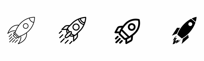 rocket icons set in vector