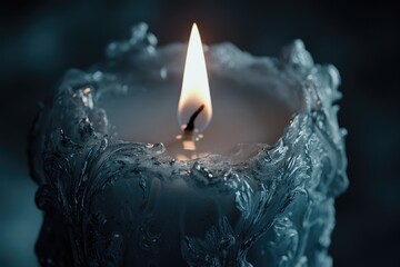 Poster - Ornate Candle with a Single Flame Burning