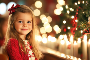 Poster - Families Seated In Pews, Holding Hands And Singing Together, Illuminated By The Soft Candlelight, Reinforcing Community And Togetherness During The Christmas Service.