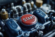 © Dzmitry - A close-up of a vibrant engine START button on a sleek automotive piece