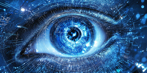 Imagination futuristic science fiction background technology future nanotech identification blue tech datum datum reality code binary high digit scientific virtual