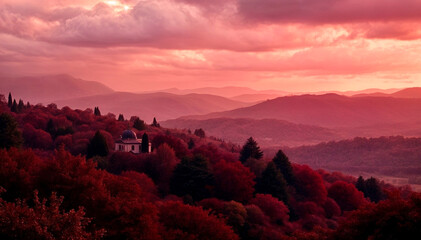 Canvas Print - sunset in the mountains