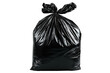 © kaliel - Black garbage bag tied on a white background. PNG transparent.