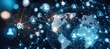 © SKIMP Art - A digital globe with icons of people connecting across the world, surrounded by code and data streams in shades of blue Generative AI