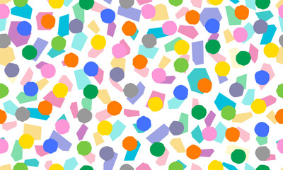 Wall Mural - colorful circle doodle seamless pattern. seamless hand drawn pattern with colorful dots. vector brus