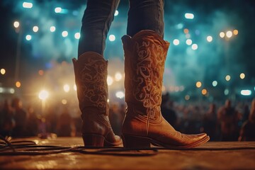 Wall Mural - Cowboy themed live concert or rodeo festival