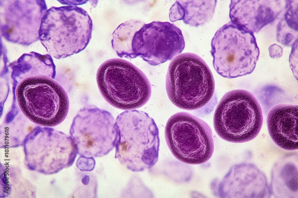 Microscopic view of normocytic normochromic anemia in blood Complete ...