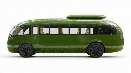 Aufkleber - A modern green eco bus on a white background