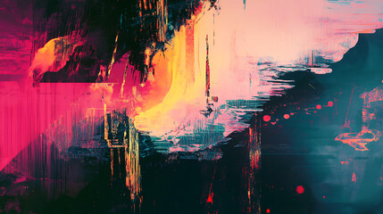 Leinwandbilder - Abstract Glitch Art Background