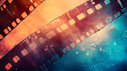 Poster - Background of retro film overly, image with scratch, dust and light leaks