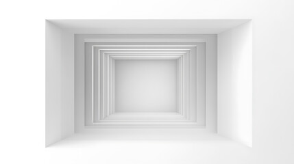 Leinwandbilder - A top view of an empty white paper box with a transparent window, isolated on a white background