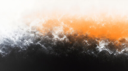 Fototapete - White orange grainy gradient background, black backdrop, noise texture effect, webpage header, wide banner size