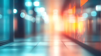 Aufkleber - blurred abstract background of hospital or clinic corridor healthcare and medical technology concept digital art