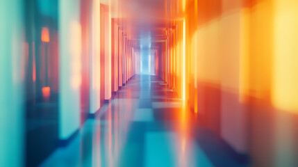 Aufkleber - blurred abstract background of hospital or clinic corridor healthcare and medical technology concept digital art