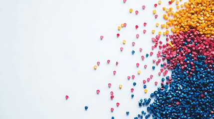 Leinwandbilder - Polymer masterbatch granules on a white background, ideal for banner catalog designs of industrial plastic companies