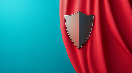 Poster - Shield on a vibrant background symbolizing advanced security and innovative protection solutions, Ideal for cybersecurity, data protection, and safety concepts