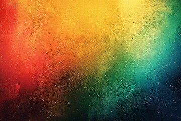Poster - Colorful gradient background with grainy texture, green yellow orange red colors, abstract design, bright fun