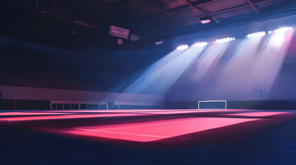 Aufkleber - empty sports arena illuminated by flashlights atmospheric stadium illustration