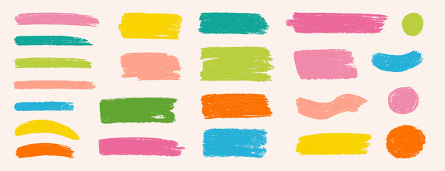 Fototapete - Brush box paint background frame. Brush paint stroke for text box square frame. Vector hand drawn banner background set for highlight design graphic element. Square banner stroke vector illustration.