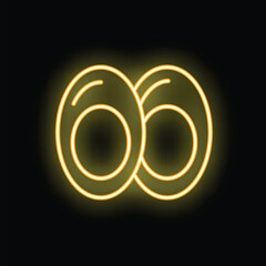 Sticker - Yellow neon light is glowing in the shape of an infinity symbol on a black background