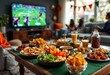 © jairo - Friends watching football game on tv and enjoying snacks and drinks
