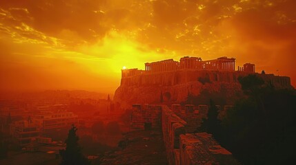 Wall Mural - Acropolis of Athens at Sunset