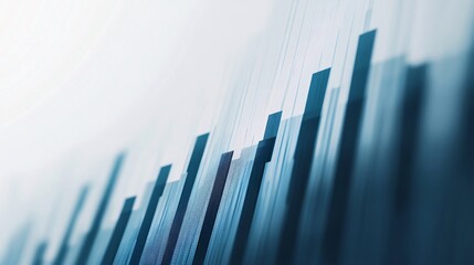 Wall Mural - Abstract graph chart of stock market trade background in very light blue and gray colors, growth up business financial investment or economic concept