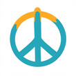 © Thanakrit - A vibrant peace symbol with a turquoise outline and a cheerful yellow top, representing love and harmony.