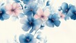 © NeuralNiche - Seamless watercolor floral pattern featuring blue and pink flowers perfect for stationery and greeting cards