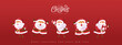 © bokmok - Set of cute funny Santa Claus different poses. Christmas holiday