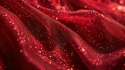 Poster - Sparkling red fabric