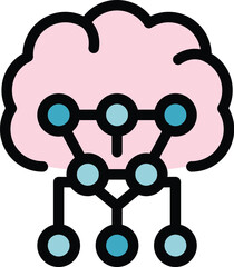 Wall Mural - this colorful icon represents a neural network learning and processing information, symbolizing arti