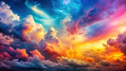 Wall Mural - vibrant cloudscape with colorful clouds in the sky, sky, clouds, vibrant, colors, nature, beauty, at