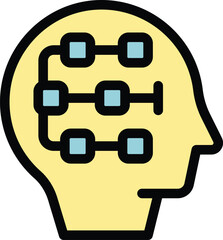 Wall Mural - this vector illustration shows the concept of artificial intelligence with a human head profile cont