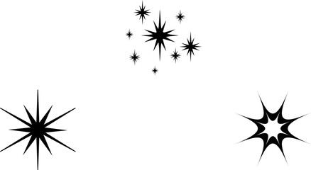 Sparkle star vector element icon. Gold star twinkle glitter spark hand drawn shine icon set. Hand drawn sketch doodle style. Magic light gold decoration background vector illustration