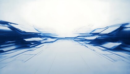 Poster - A serene, abstract landscape featuring vivid blue hues with smooth, flowing lines, evoking a sense of calm and depth.