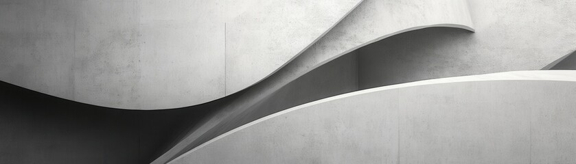 Poster - Abstract Concrete Wall with Curved Architectural Elements