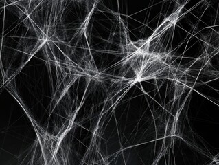Intricate White Spider Web Against a Black Background